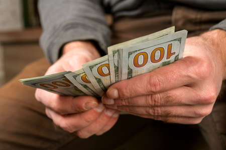 Money in man's hands