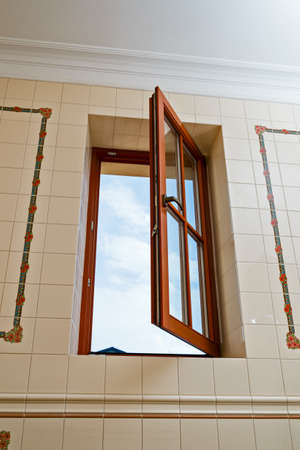 Open window in the bathroom