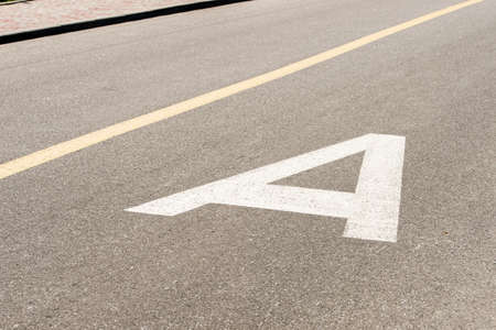 road markings for public transportの写真素材