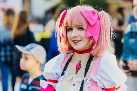 September 22, 2018 Kiev, Ukraine, Art Plant Platform. festival of modern pop culture COMIC CON, costume a cartoon heroのeditorial素材