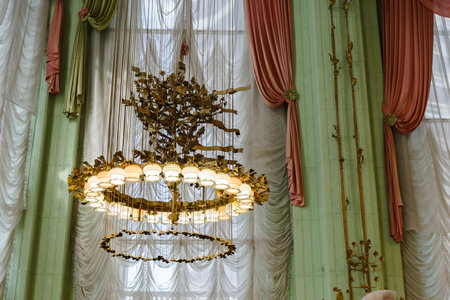 Ceiling lamp in the interior electric, stylized lampの写真素材