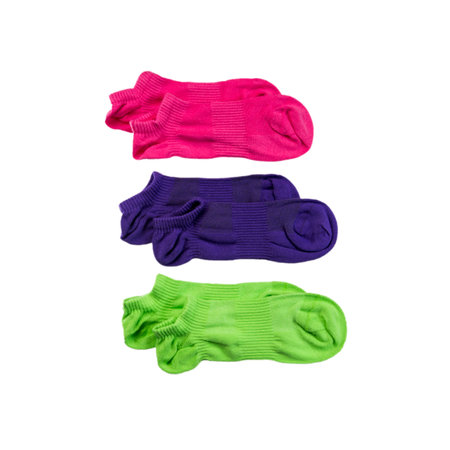 men's low colored socks for sports and sneakers, factory knitted cotton products, object isolated on white backgroundの写真素材