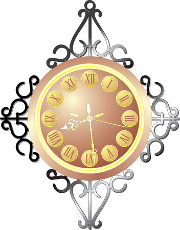 Wall clock with the Roman figures のイラスト素材