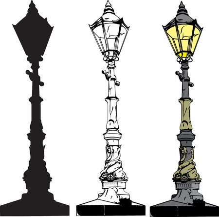 Street lantern in the evening のイラスト素材