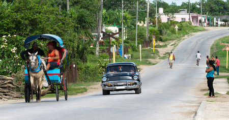 Cuba street life in the countryside in Cienfuegosのeditorial素材