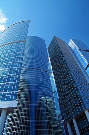 Business Center  Moscow City   Blue skyscrapers on a background of blue sky の写真素材