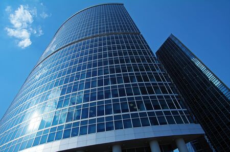 Business Center  Moscow City   Blue skyscrapers on a background of blue sky の写真素材