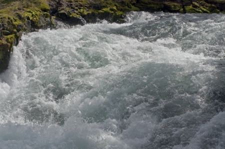 Closeup of the rough water in the river rapids の写真素材