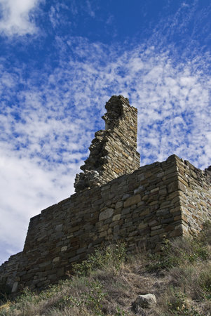 Sudak fortress in Crimea - ruins of the tower のeditorial素材