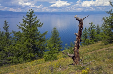 Baikal landscape  View from the island of Olkhon  の写真素材