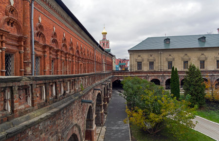 Naryshkin Chambers in the High Monastery of St Peter.Cloudy day in October. Moscow, Russia.のeditorial素材