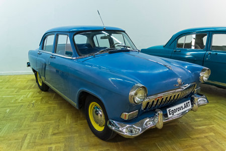 Moscow, Russia - November 10, 2018: Volga GAZ M-21 car  (made in 1959) at the exhibition of old and rare cars.のeditorial素材