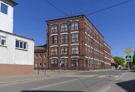 Old brick house in Moscow. The intersection of Suvorovskaya Street and the second Electrozavodsky...
