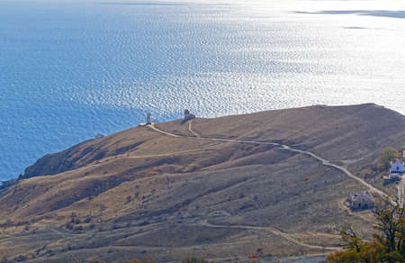 Semi-desert plateau on cape Meganom. Crimea, mid-October.の写真素材