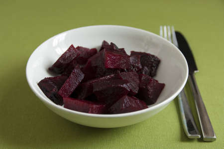 Close up view of organic cooked Beetroot in a plateの写真素材
