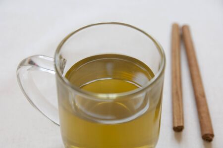 Close-up view of Organic Cinnamon Infusionの写真素材
