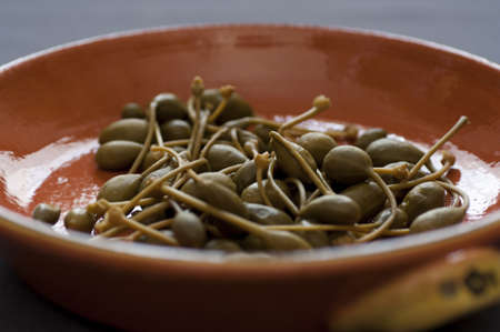 Close-up view of organic italian large-sized Capersの写真素材