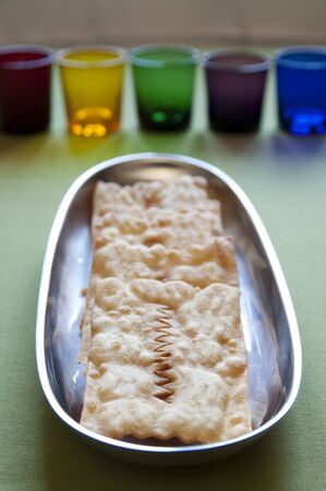 Close-up view of Chiacchiere, traditional italian Mardi Gras frittersの写真素材