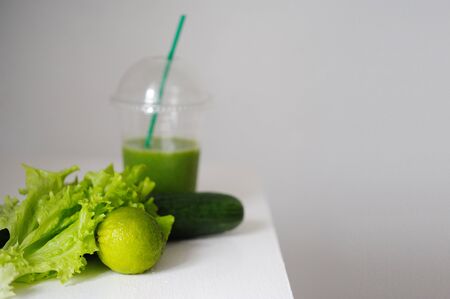 Fresh vegetables and fruits. Fresh juice for fitness and sportの写真素材