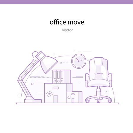 Office move line vector illustrationのイラスト素材