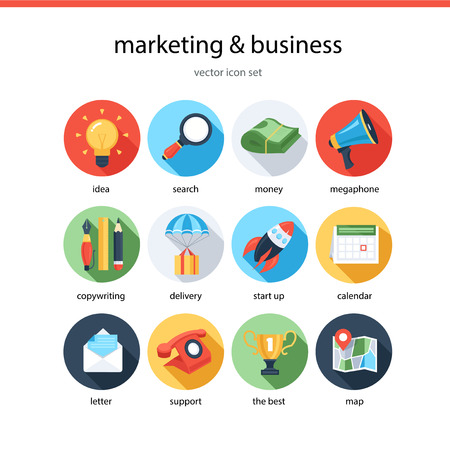 Marketing and business icon setのイラスト素材