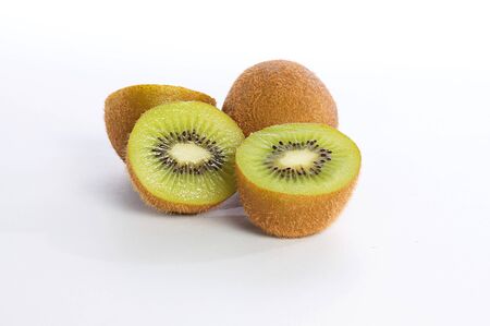 Kiwi tropical fruit on isolated whiteの写真素材