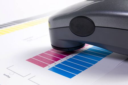 Colour Management - Spectrophotometer and calibration chartの写真素材