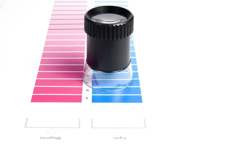 Colour Management - Loupe and calibration chartの写真素材