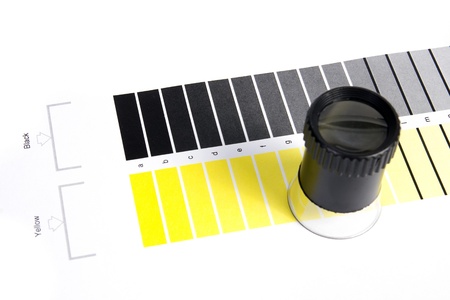 Colour Management - Loupe and calibration chartの写真素材