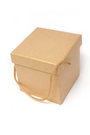 Craft present paper box on isolated whiteの写真素材