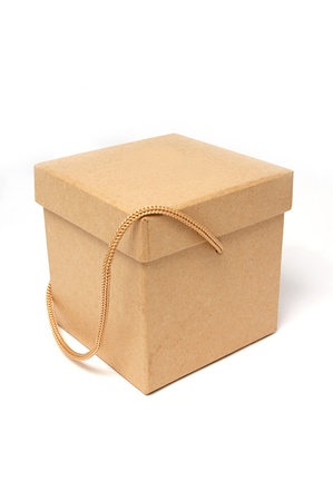 Craft present paper box on isolated whiteの写真素材