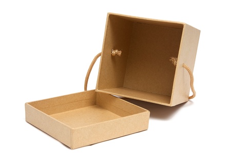 Craft present paper box on isolated whiteの写真素材