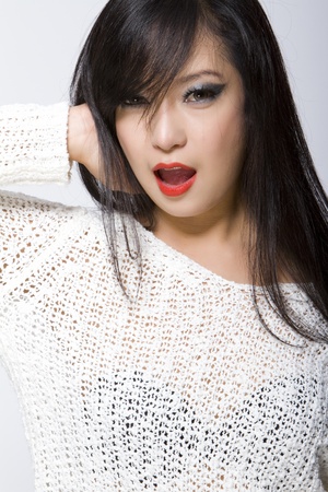 Asian Thailand young woman beauty postingの写真素材