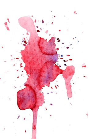 Red and blue water color abstract paint splashes, create by meの写真素材