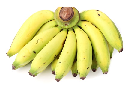 Banana bunch on the white backgroundの写真素材