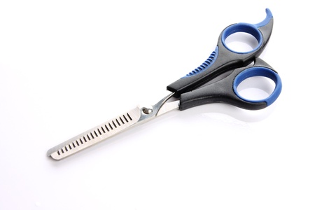 Hair scissors on the white backgroundの写真素材