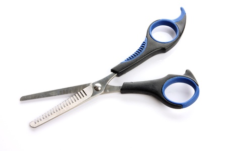 Hair scissors on the white backgroundの写真素材