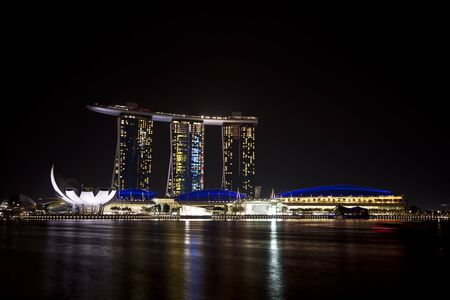 Singapore, Singapore - September 9, 2012: night view of Marina Bay Sands, a luxury integrated resort in Marina Bay.