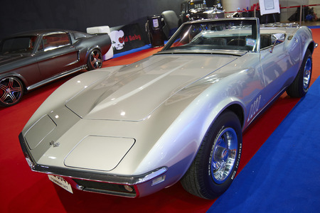 BANGKOK - MARCH 29: Corvette Stingray Convertible car on display at The 36 th Bangkok International Motor Show on March 29, 2015 in Bangkok, Thailand.のeditorial素材