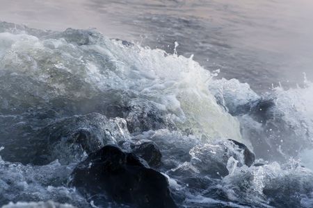 The boiling stream of cold waterの写真素材