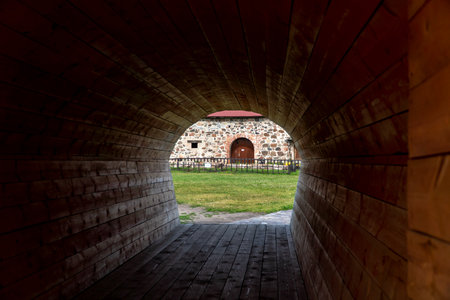 Entrance to the medieval fortress in Nizhny Novgorod, Russiaの写真素材