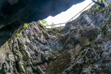 Beautiful view of the cave at Phu Kradueng National Park, Loei, Thailandの写真素材