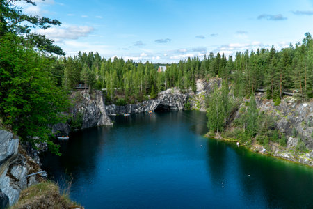 Marble quarry in Ruskeala, Karelia, Russia