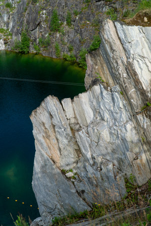 Landscape view of the Plitvice Lakes National Park in Croatiaの写真素材