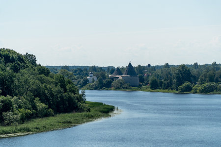 View of Staraya Ladoga, Leningradskaya Oblast, Russiaの写真素材