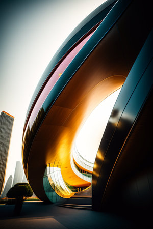 architectural landscape of the Heydar Aliyev Center.の素材