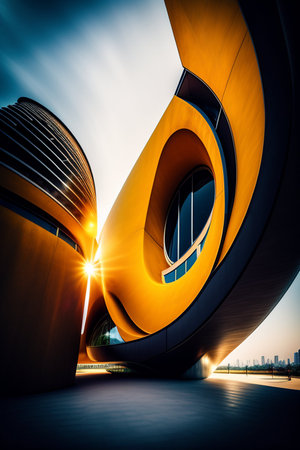 Modern architecture of Heydar Aliyev Center, Dubai, UAEの素材