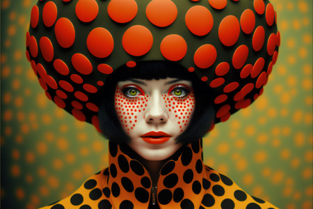 Portrait of a beautiful woman with creative make-up. Beauty, fashion.の素材