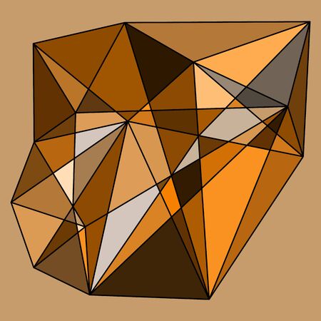 Polygon background from bright brown trianglesのイラスト素材