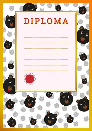 Diploma to be awarded students. Vector illustration of A-4 formatのイラスト素材